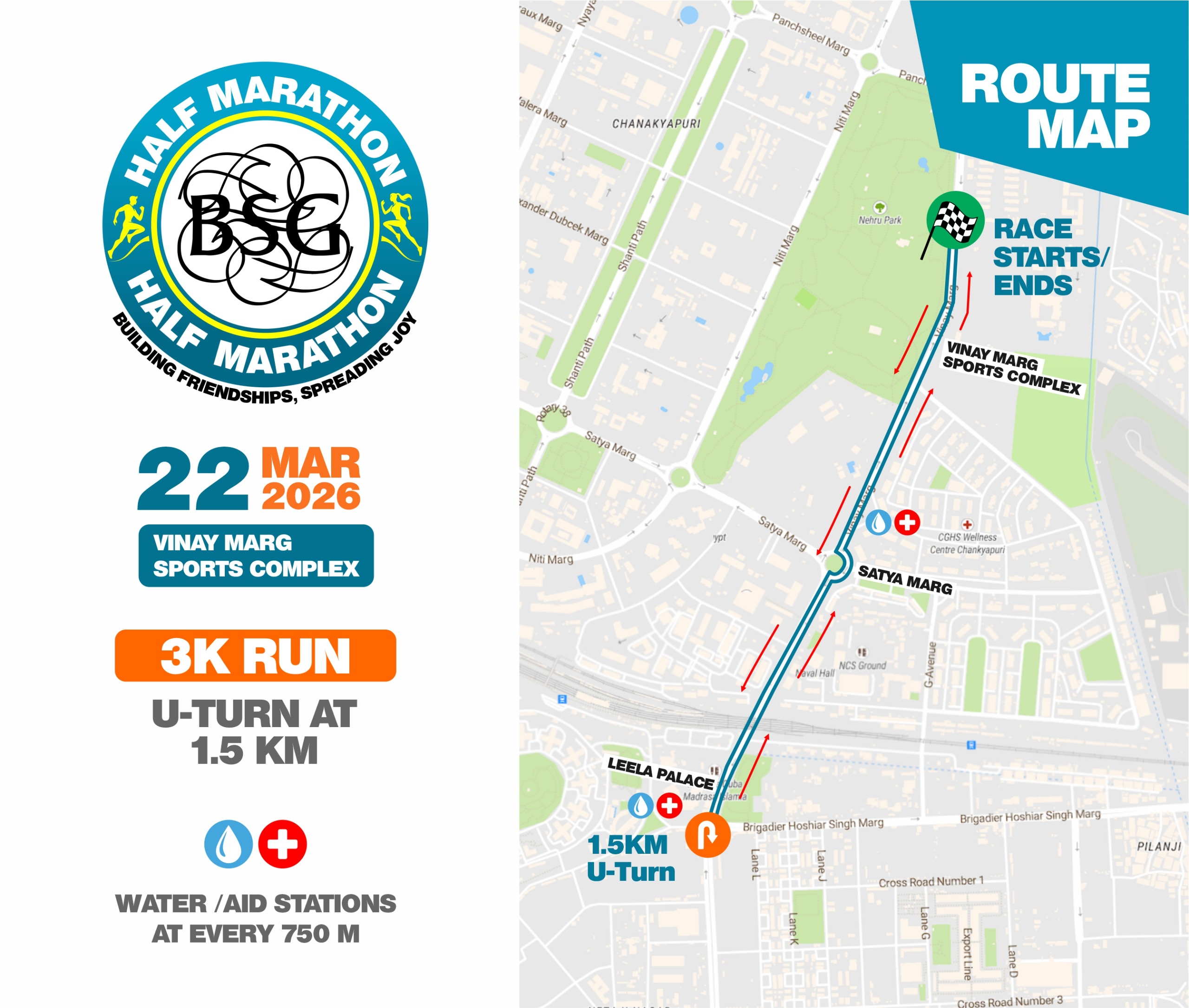 3 KM Route Map